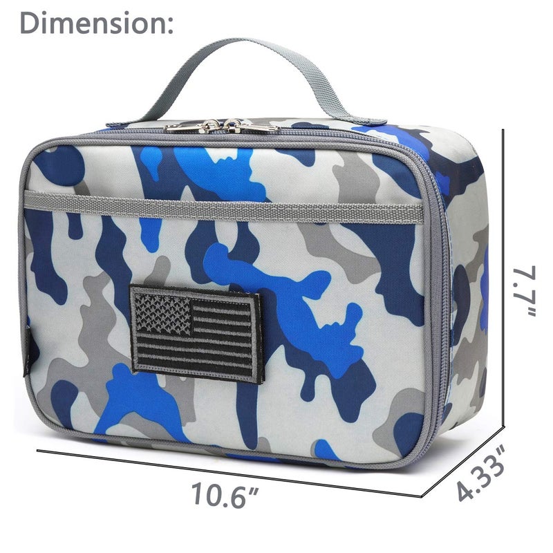 FlowFly Kids Lunch box Insulated Soft Bag Mini Cooler Back to School Thermal Meal Tote Kit for Girls, Boys, Flag - Image 5